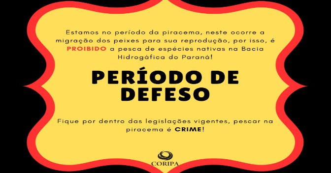 O defeso da piracema é o período de restrição à pesca de espécies nativas para preservar a reprodução.
